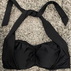F21 Black Halter Bikini Top XL